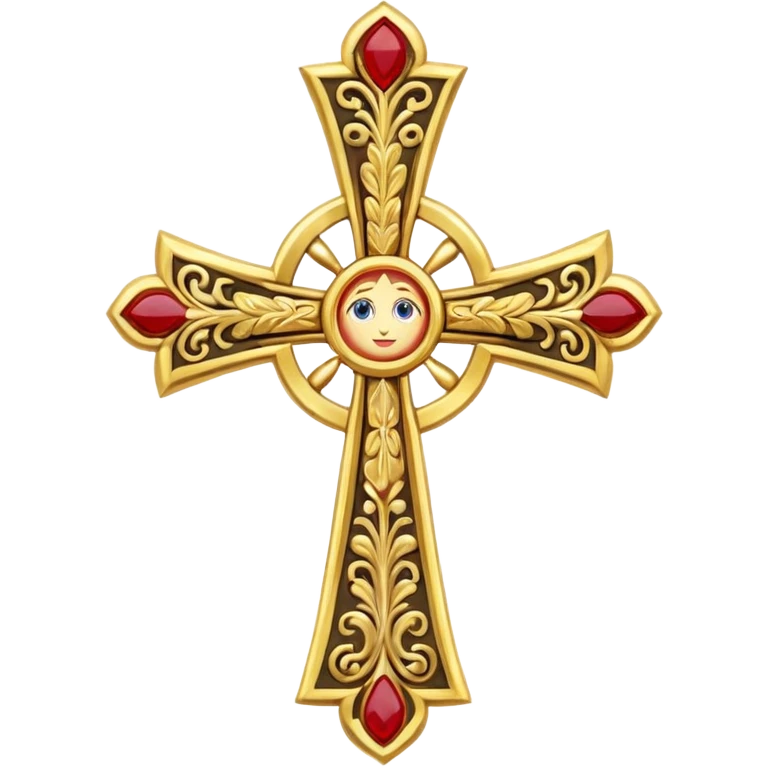 Eastern Orthodox cross. Transparent bakgrund. emoji