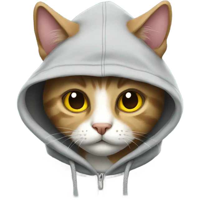 Cat wearing hoodie emoji