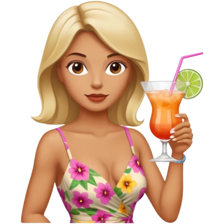 strong lean woman drinking a cocktail emoji