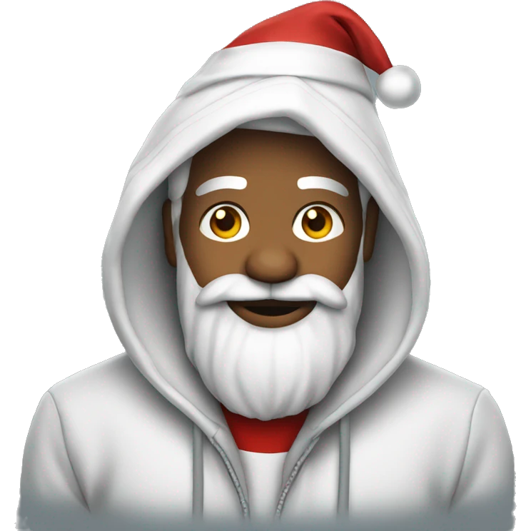 Santa Claus in a designer hoodie emoji