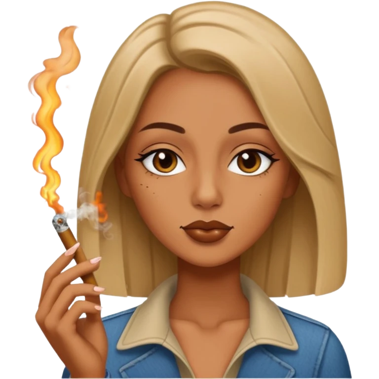 Kristina smoking a blunt emoji