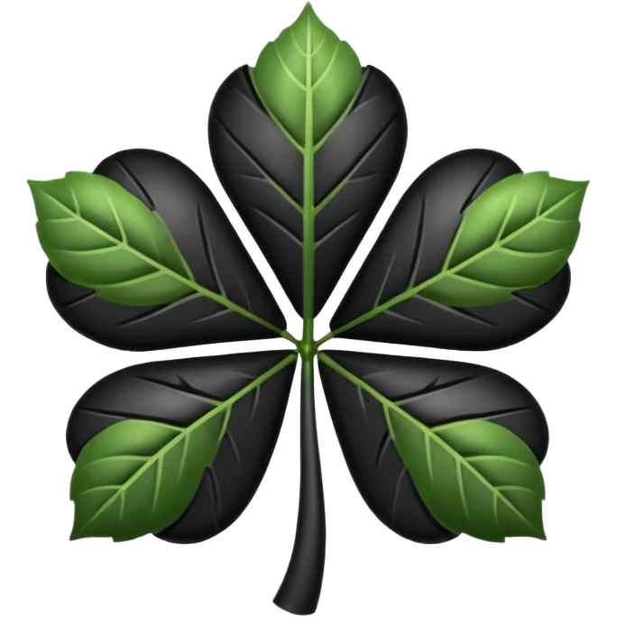 Un trébol de 5 hojas negro  emoji