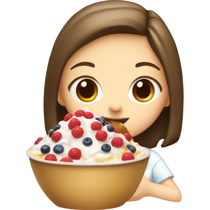 Girl eating bingsu emoji