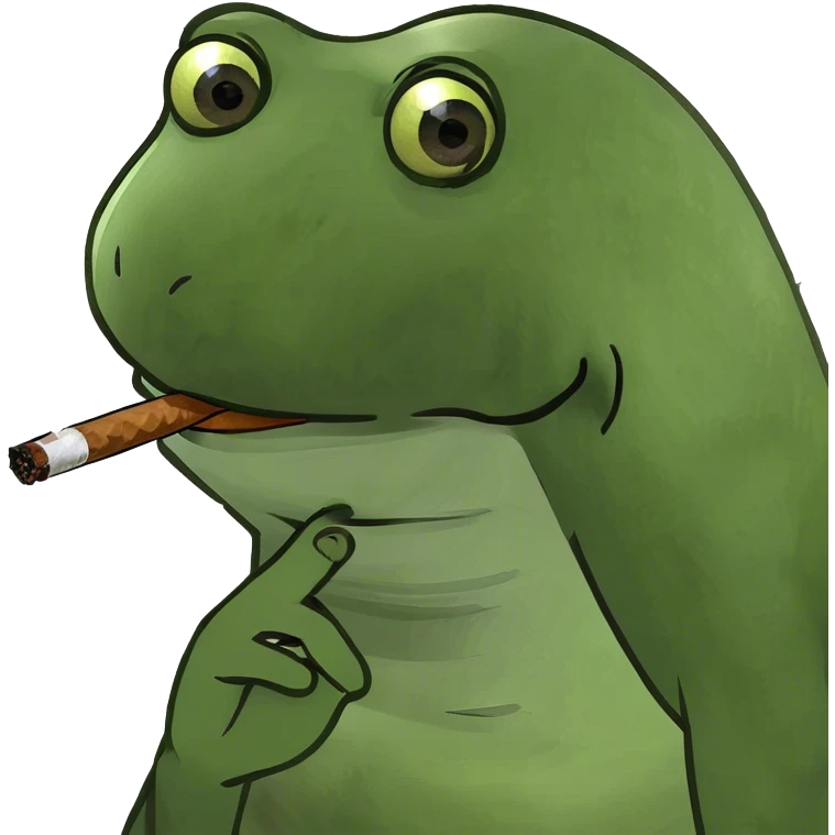 Frog smoking a Cuban cigar emoji