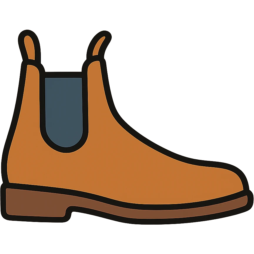 minimalist icon of a single Blundstone boot, side view, brown color, simple details emoji