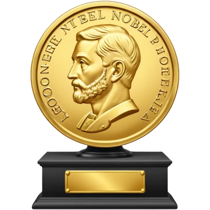 nobel prize medal on the pedestal emoji