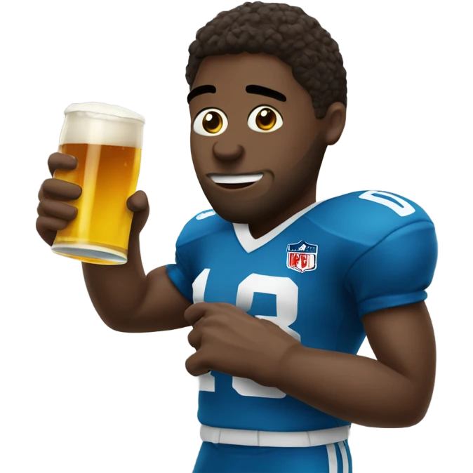 Football player drinking a beer emoji