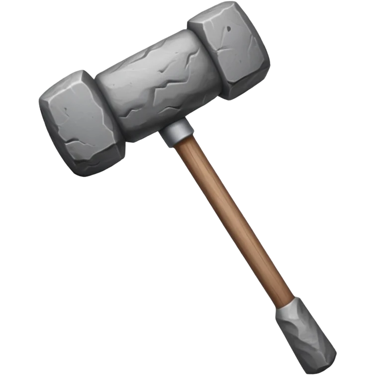 stone age hammer, simple stone tied to stick emoji