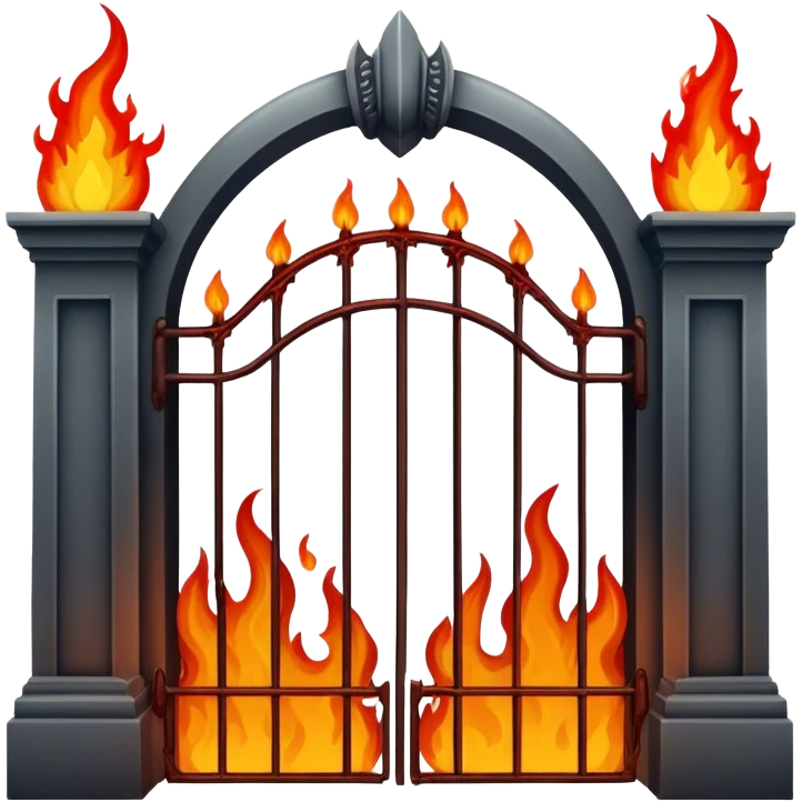gates of hell with flames emoji