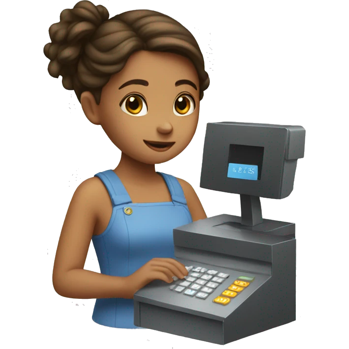girl paying at the cash register emoji