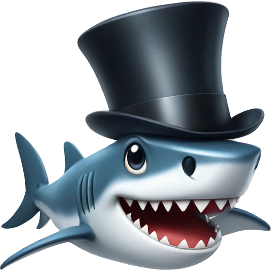 shark with tophat emoji
