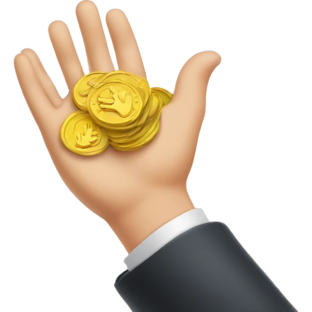 hand dropping coins emoji
