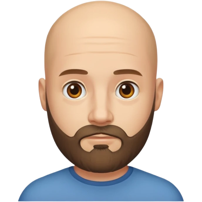 bald man with beard portrait emoji