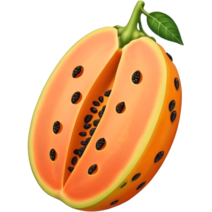 A beautiful papaya fruit is peeled and has black spots.It should be very ripe. emoji
