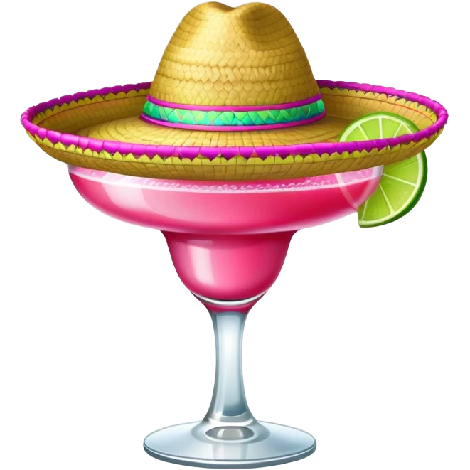 Sombrero on pink margarita  emoji