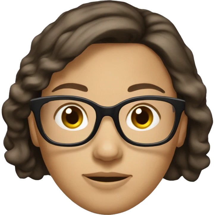 Brunette Caucasian woman glasses emoji