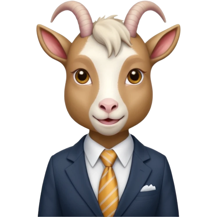 female goat with tie & suit emoji