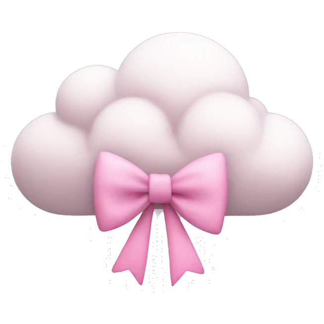 Cloud with a pink bow on it emoji