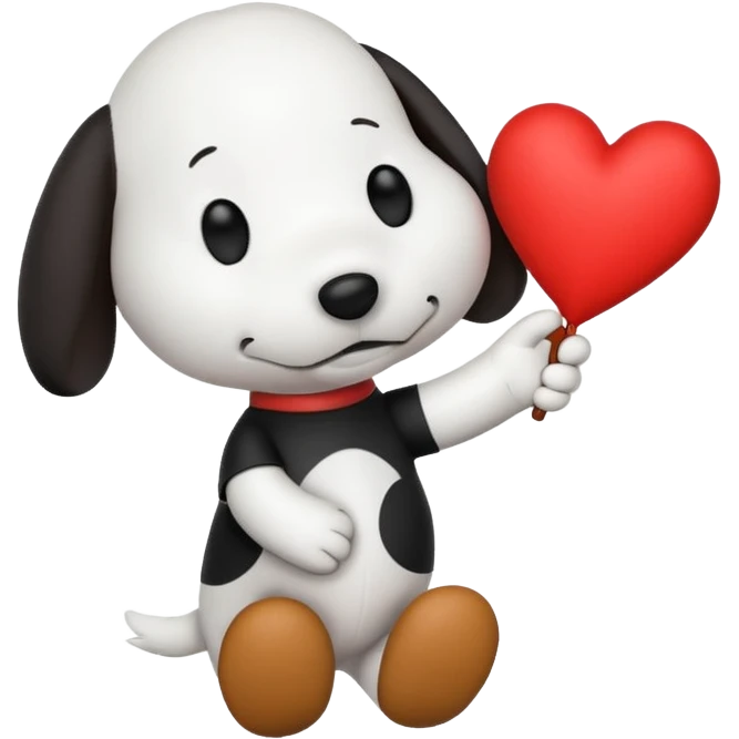 Snoopy holding heart  emoji