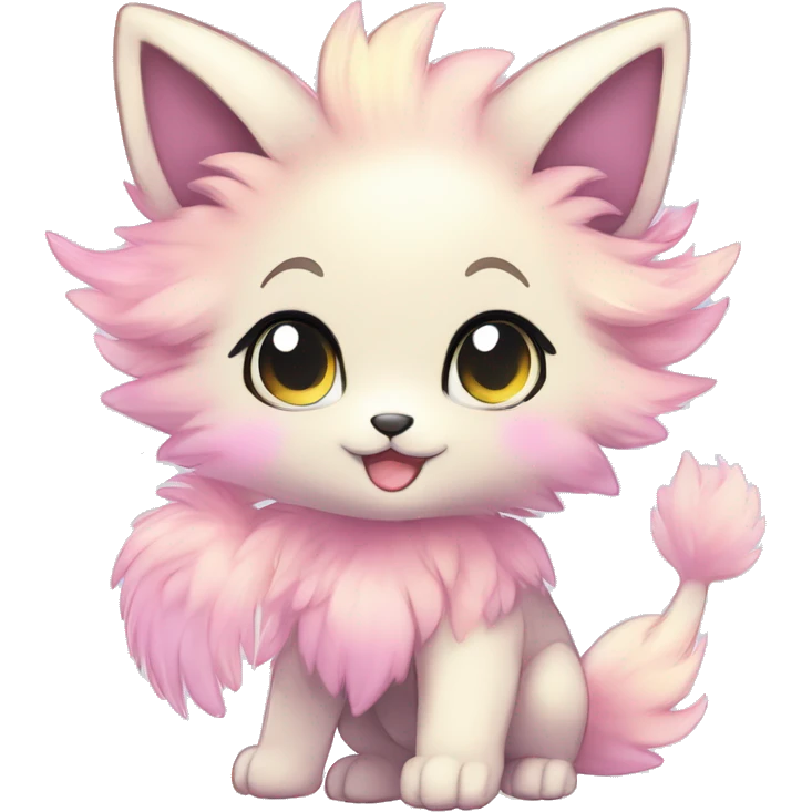 Shiny Sparkly Colorful Pastel Fluffy beautiful fantasy Kawaii Ethereal Anthro Sona Fakemon-animal Full Body emoji