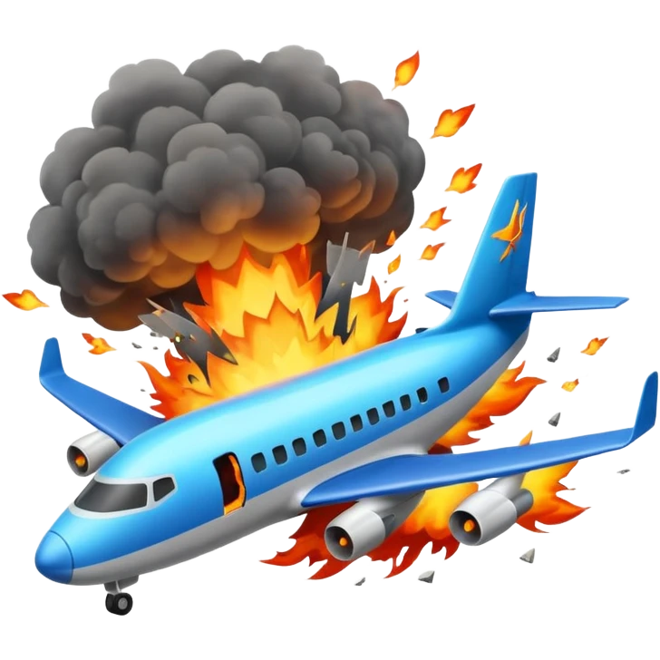 Realistic plane crash (big explosion) emoji