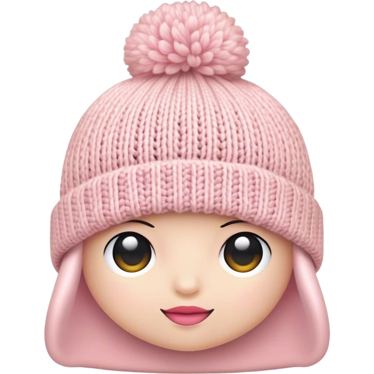 pastel pink realistic knitted hat emoji