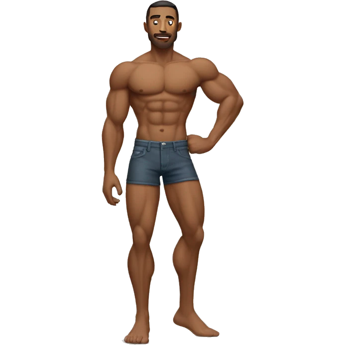 muscular man with extra skinny legs emoji