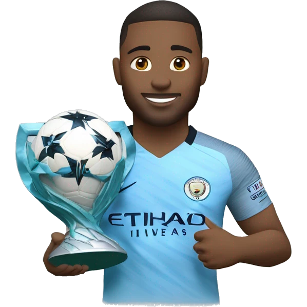 a manchester city faan holding the UEFA Champions League emoji