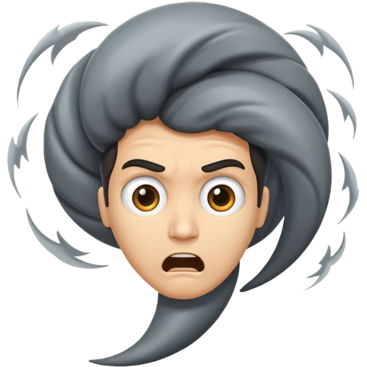 tornado with feary expression  emoji