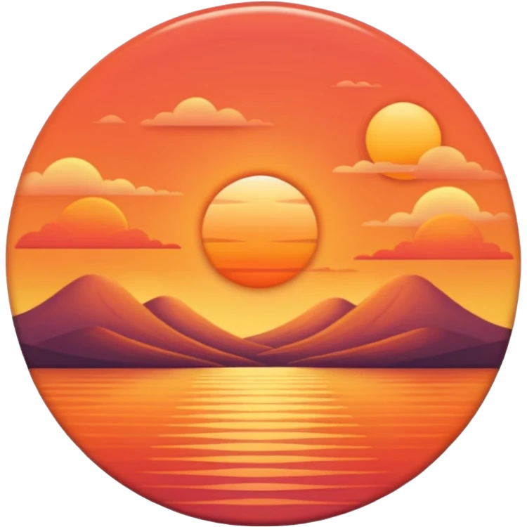 unset over horizon, rounded shapes, warm glowing colors, soft shading emoji