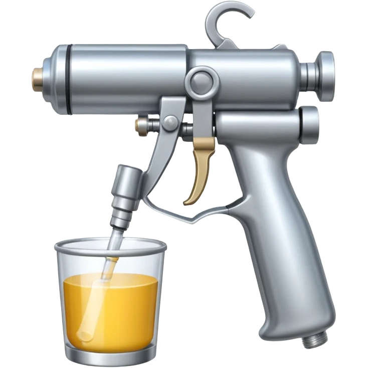 metal spray gun with clear cup attached emoji