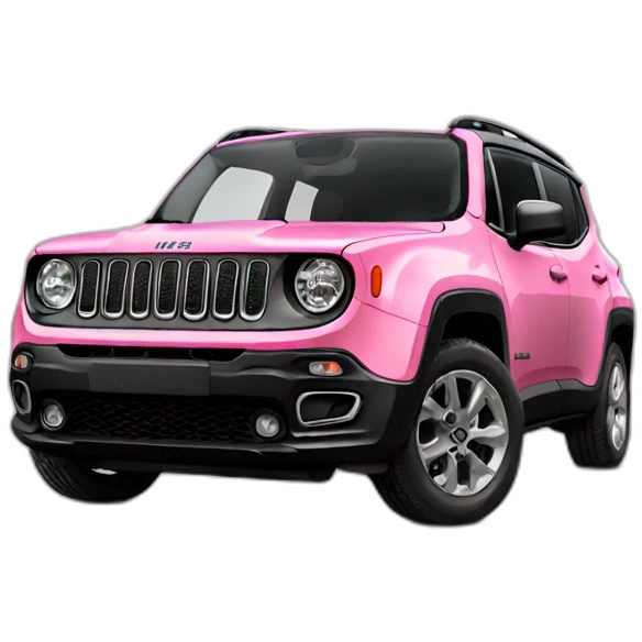 pink jeep renegade with a bow emoji