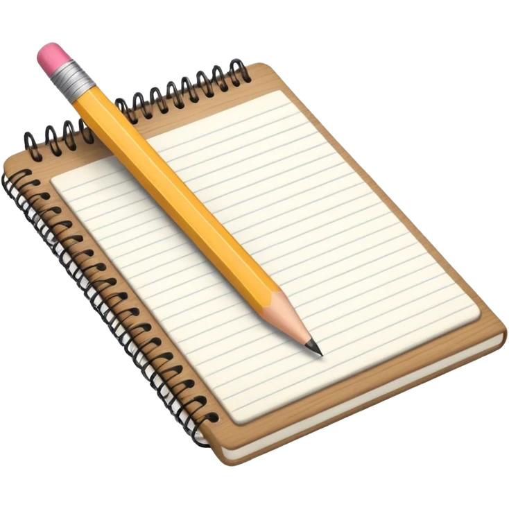 pencil and notebook emoji