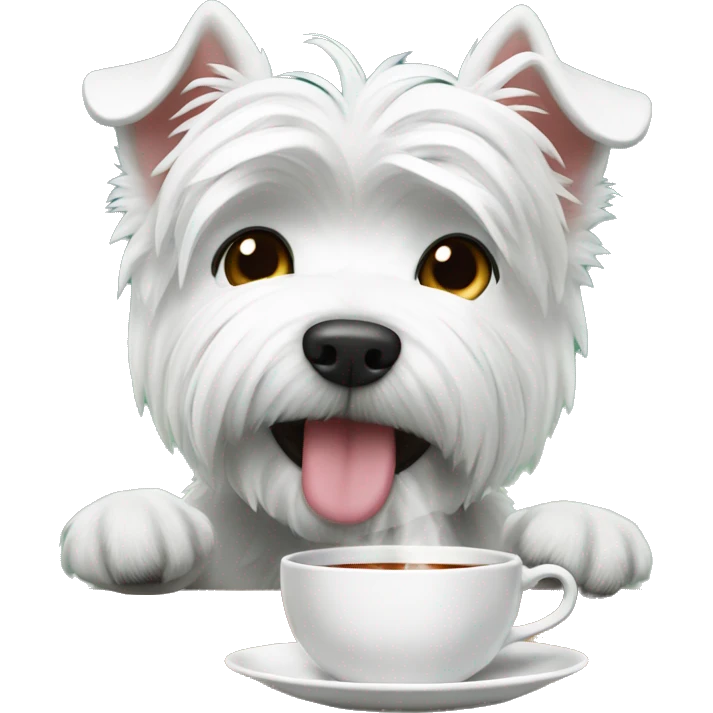 Westie drinkin a tea emoji