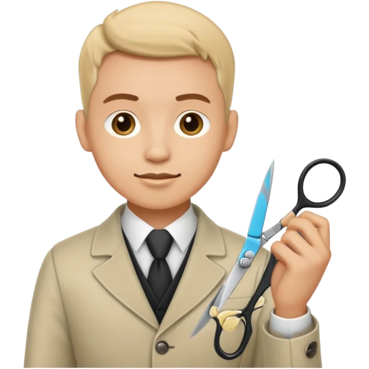 tailor man with scissors emoji