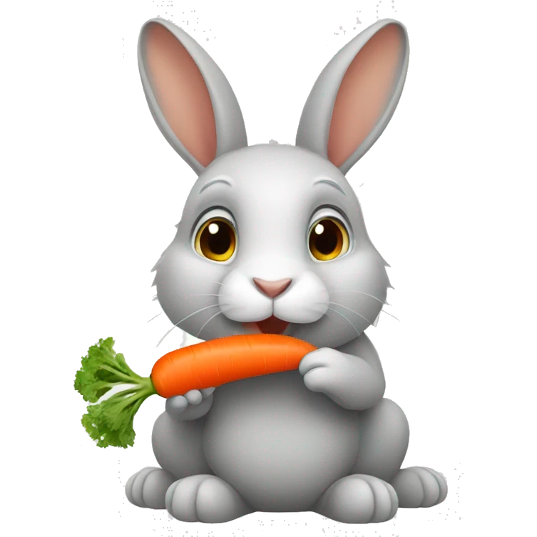 Rabbit eating carrot emoji