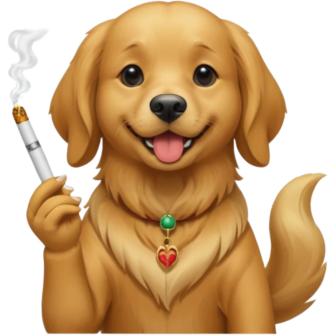 A dog smoking a joint emoji