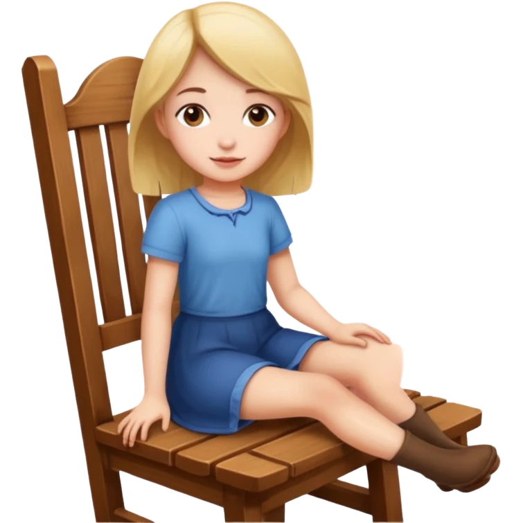 girl sits on chair emoji