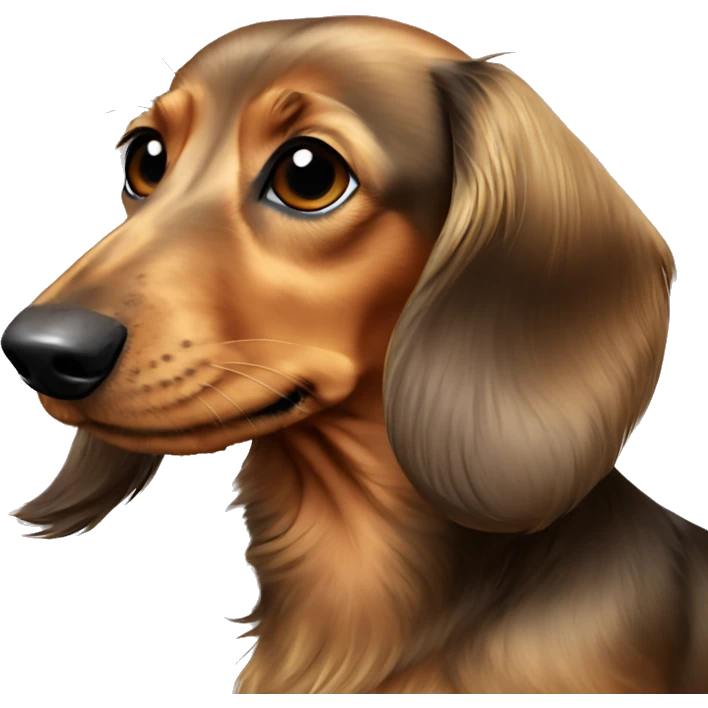 Beige color long hair dachshund full body emoji