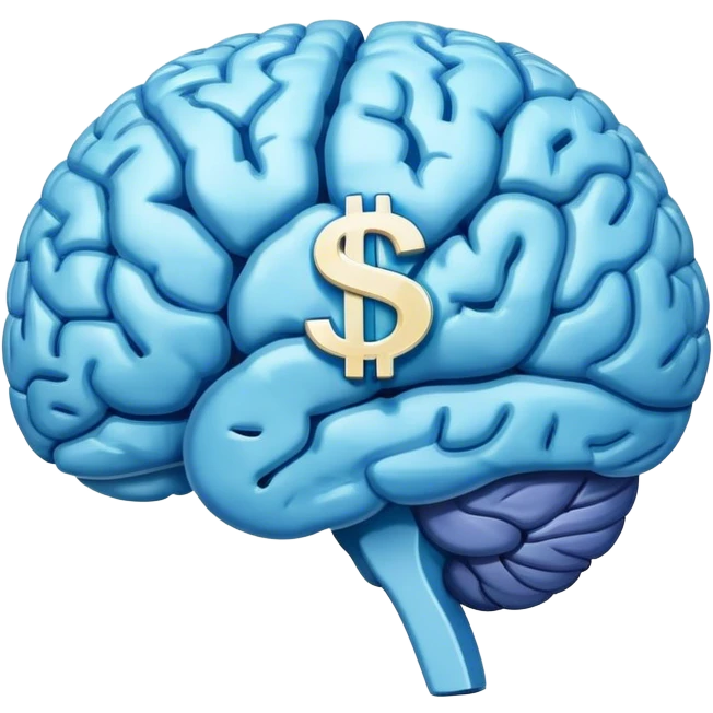 blue brain with dollar sign emoji