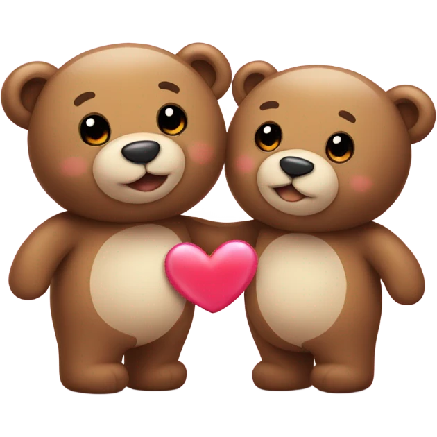 two cute teddy bears in love emoji