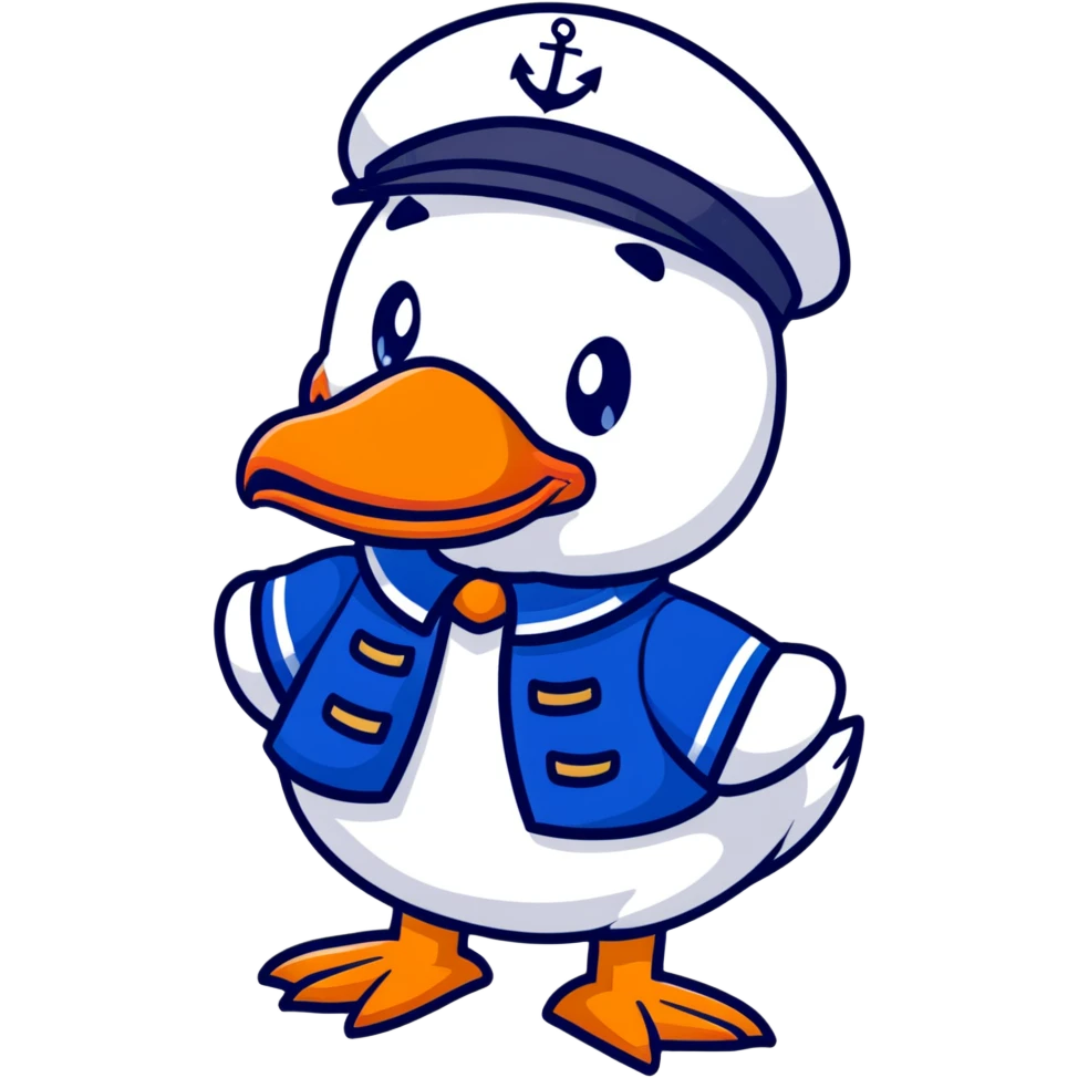 cartoon duck inspired by the DuckDice logo emoji