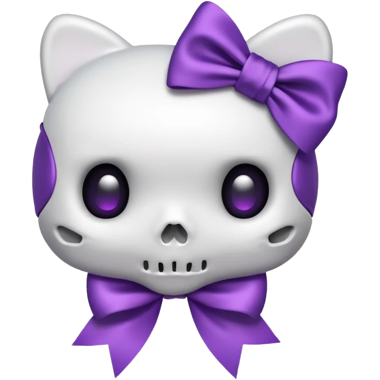 Hello kitty skull + purple ribbon  emoji