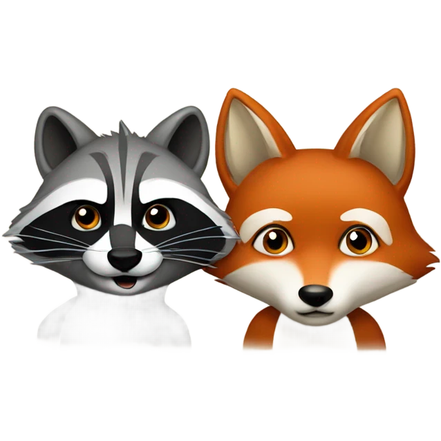 Raccoon and fox emoji
