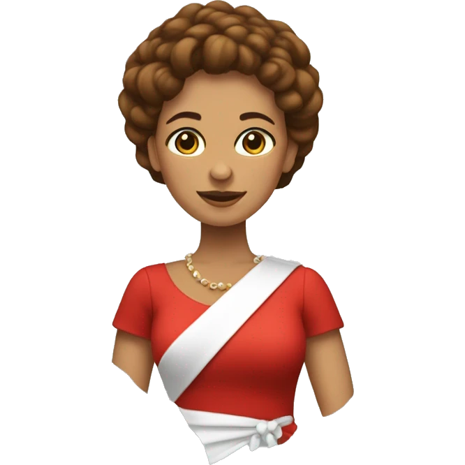 Una mujer con pelo rojo y un vestido puesto  emoji