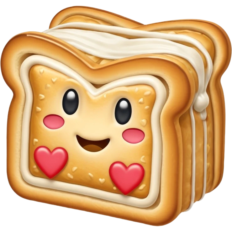 Toaster strudel with hearts emoji