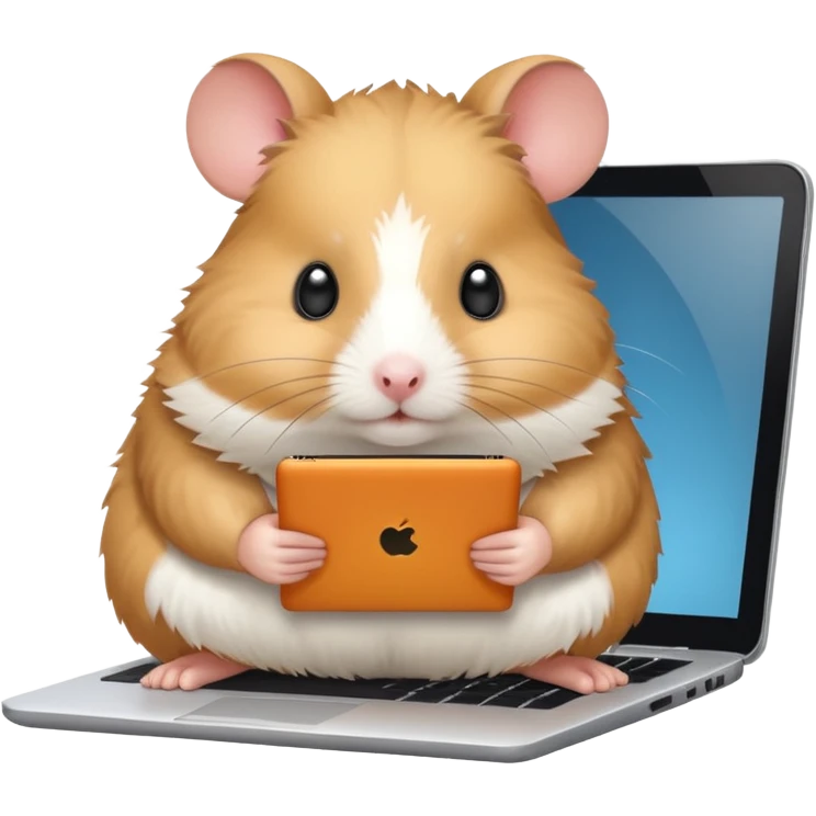 hamster working on a laptop emoji
