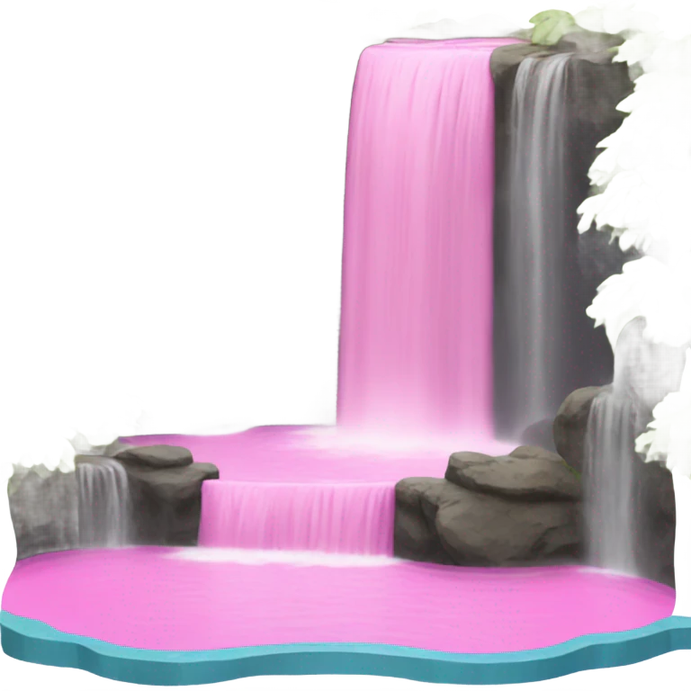 Pink pool with a waterfall  emoji