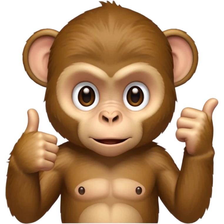 monkey with one thumbs down emoji