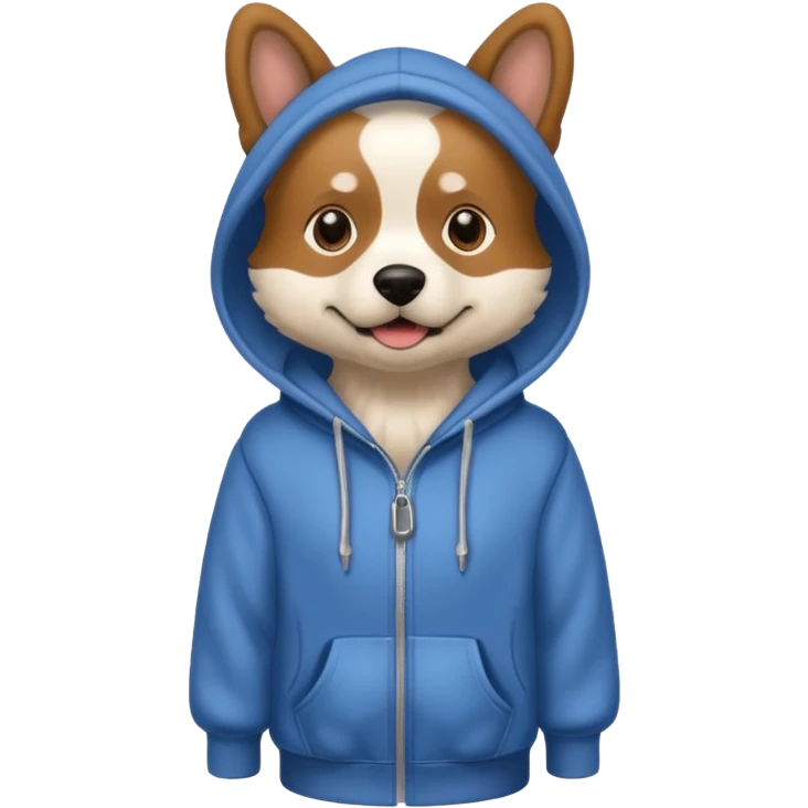 Dog wearing a hoodie emoji